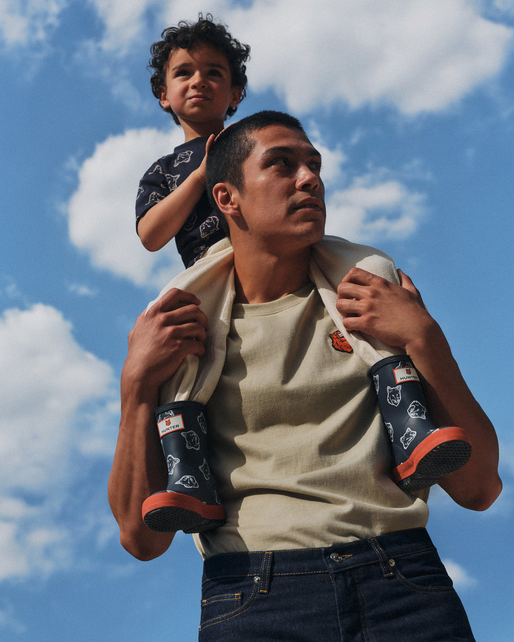 MAISON KITSUNÉ x HUNTER Kids Fox Head T-shirt