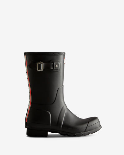 Men's Tri-Colour Logo Backstrap Short Wellington Boots