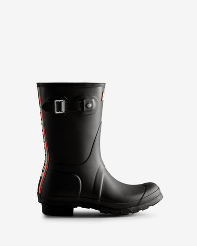 Women's Tri-Colour Logo Backstrap Short Wellington Boots