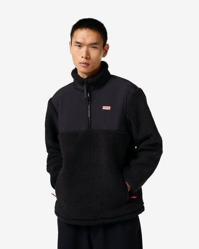 Men's Black Elements 1/4 Zip Borg Fleece