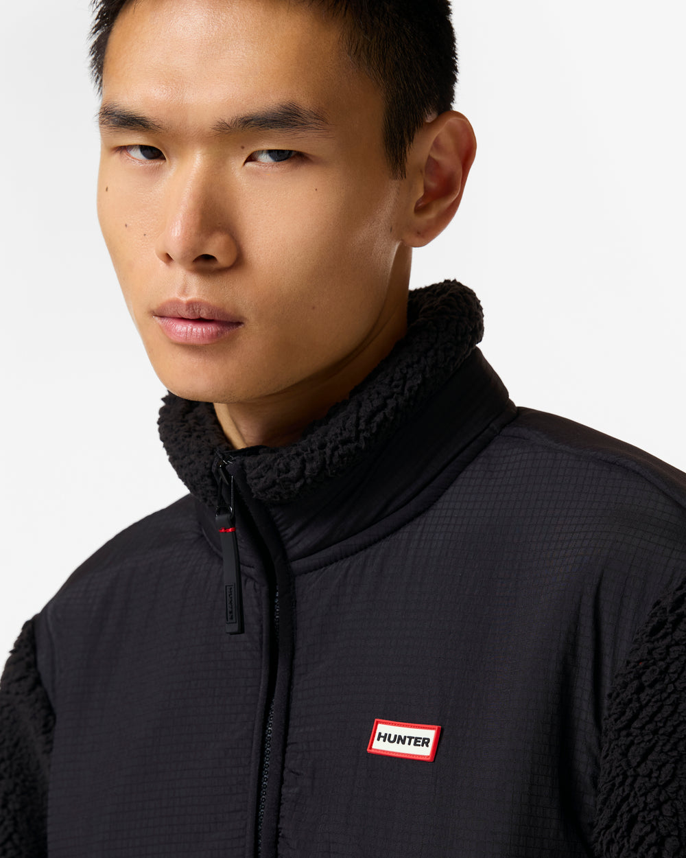 Men's Black Elements 1/4 Zip Borg Fleece