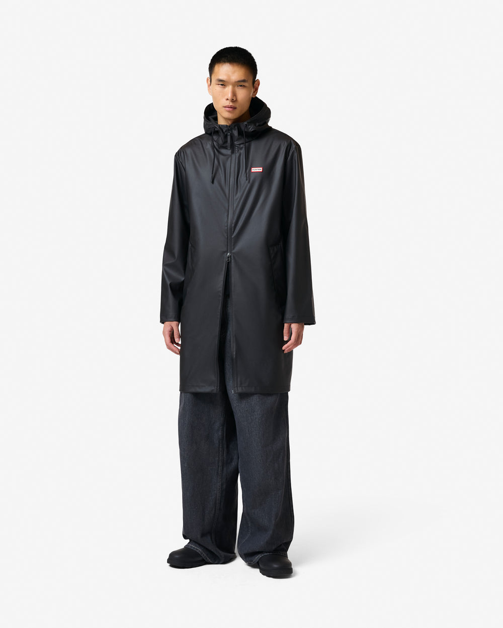 Unisex Black Downpour Andrea PU Rain Coat