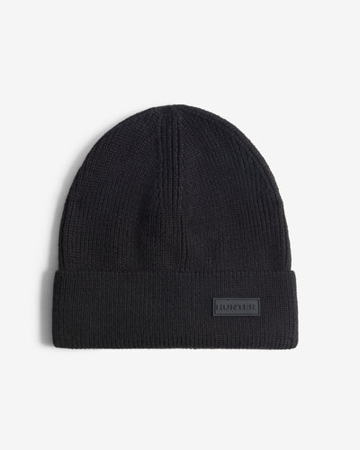 Unisex Black Arla Ribbed Cuff Beanie & Scarf Box Set