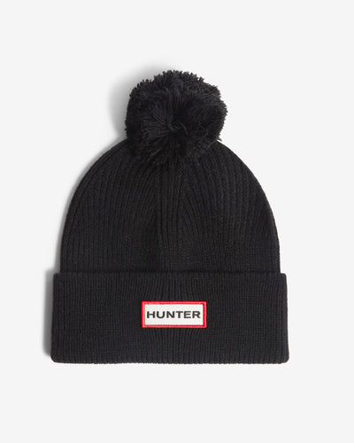 Unisex Black Arrinay Ribbed Pom Beanie/Scarf Box Set