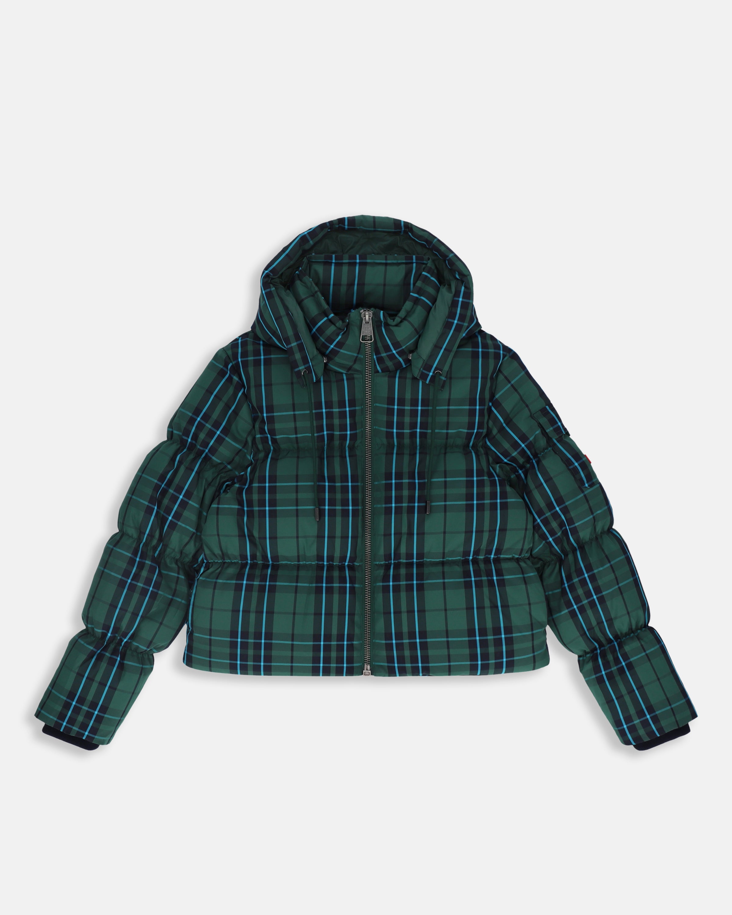 Plaid puffer jacket women's on sale