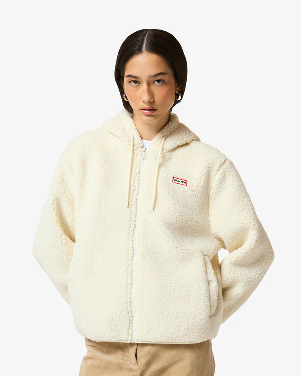 Women's Antique White Bonelle Borg Fleece Hoodie
