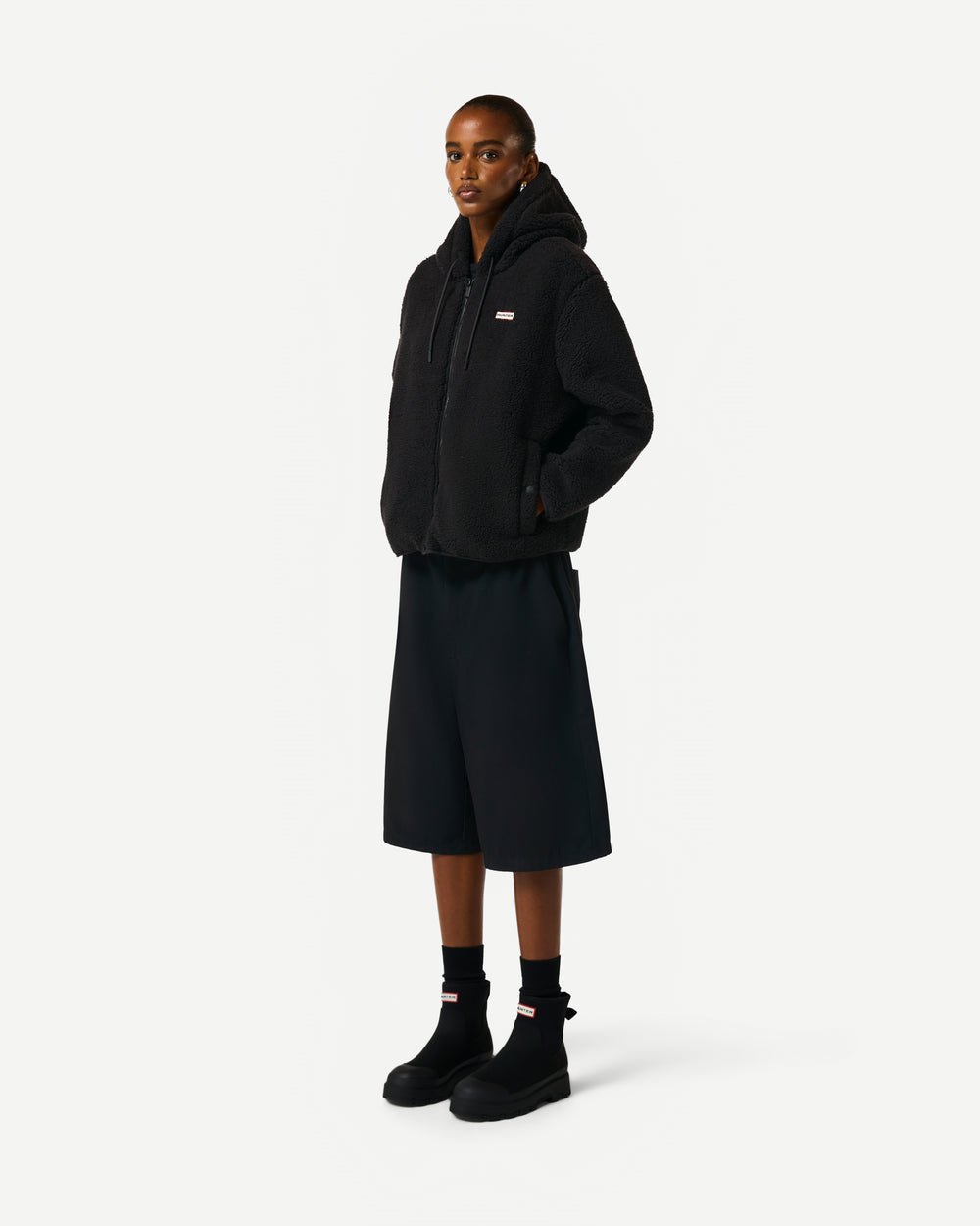 Women's Black Bonelle Borg Fleece Hoodie