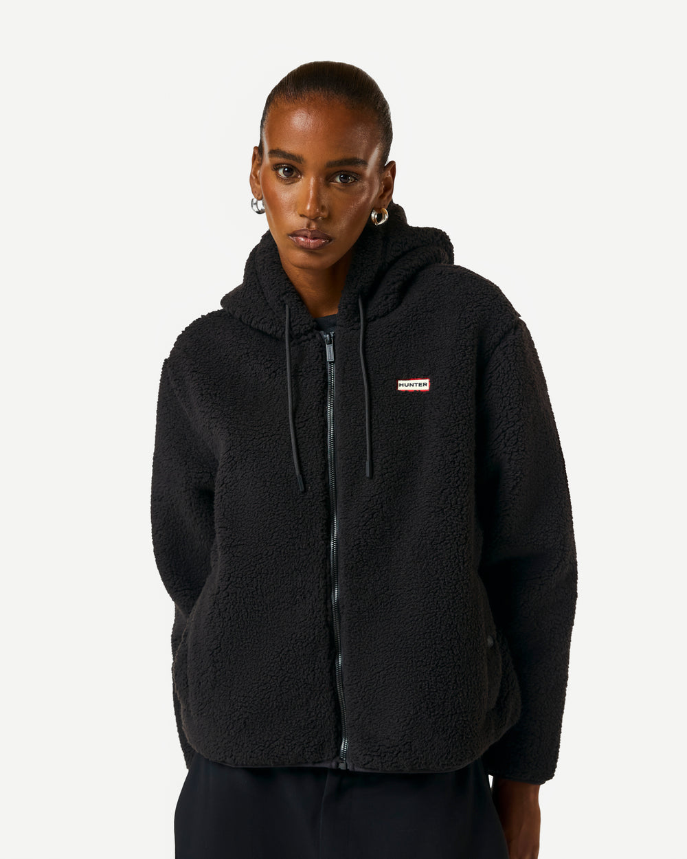 Women's Black Bonelle Borg Fleece Hoodie