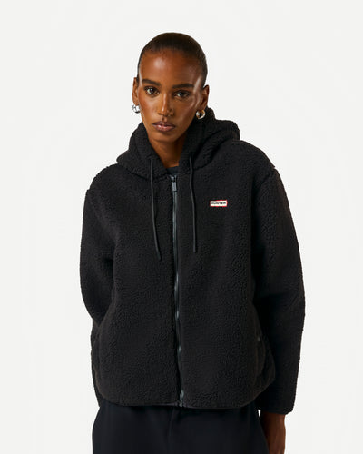 Women's Black Bonelle Borg Fleece Hoodie