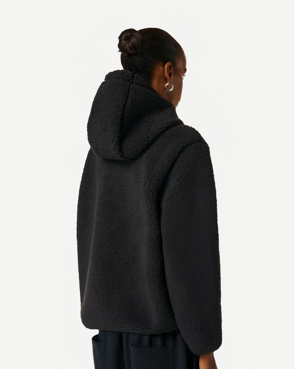 Women's Black Bonelle Borg Fleece Hoodie