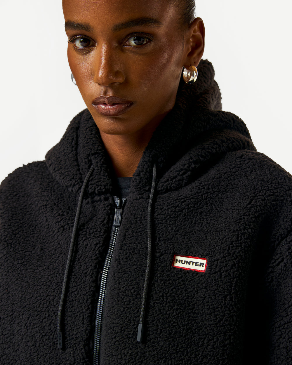 Women's Black Bonelle Borg Fleece Hoodie