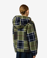 Women's Green Bonita Tartan Borg Fleece Jacket