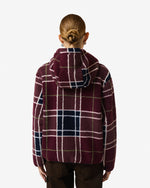 Women's Burgundy Bonita Tartan Borg Fleece Jacket