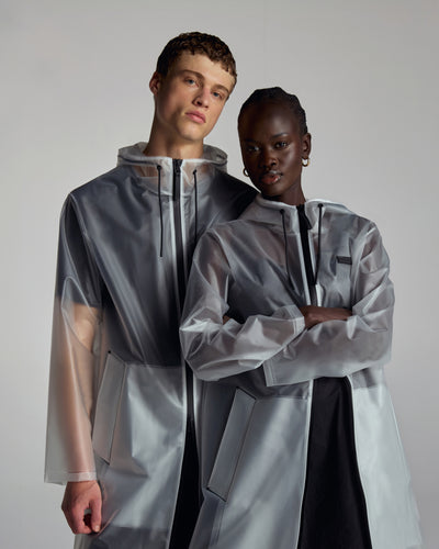 Unisex Downpour Andrea Clear Matte PU Rain Coat