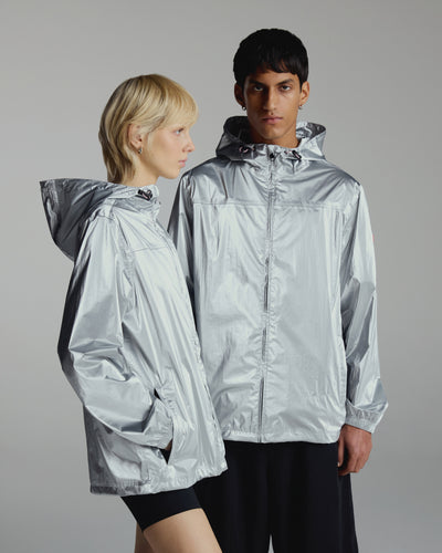 Unisex Silver Play Packable Shell Rain Jacket