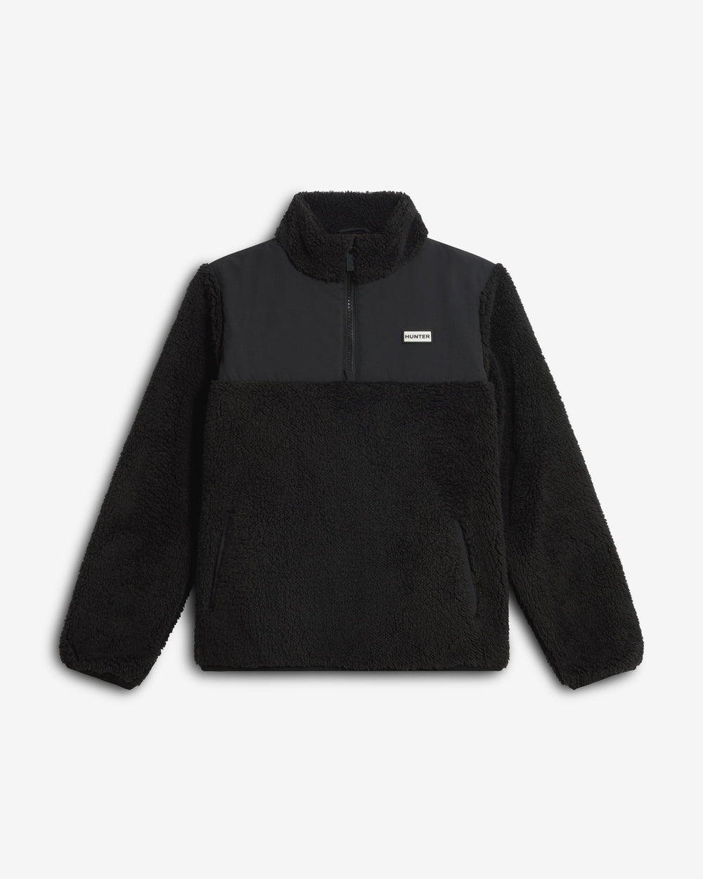 Kids Black Emil Half Zip Borg Pullover Jacket