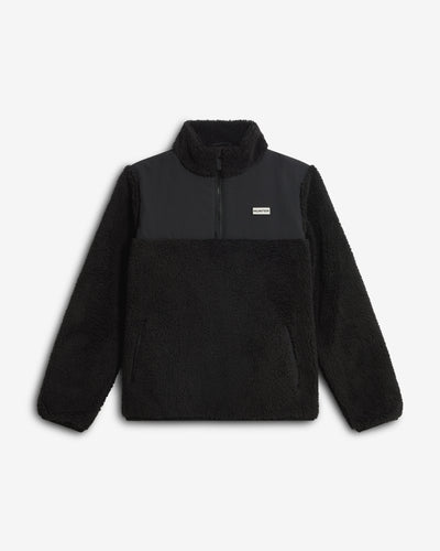 Kids Black Emil Half Zip Borg Pullover Jacket