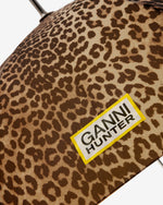 Displays the Lemon 'Hunter' branded unisex GANNI X Hunter Umbrella featuring the Ganni x Hunter branding 