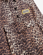 Displays the Leopard 'Hunter' branded unisex GANNI X Hunter Waterproof Poncho featuring the Ganni x Hunter logo branding 