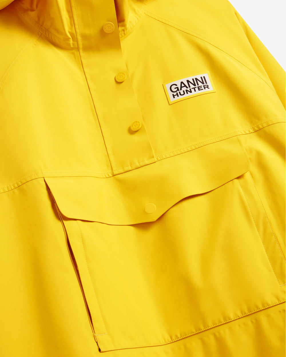 Displays the Lemon 'Hunter' branded Unisex Ganni X Hunter Waterproof Poncho