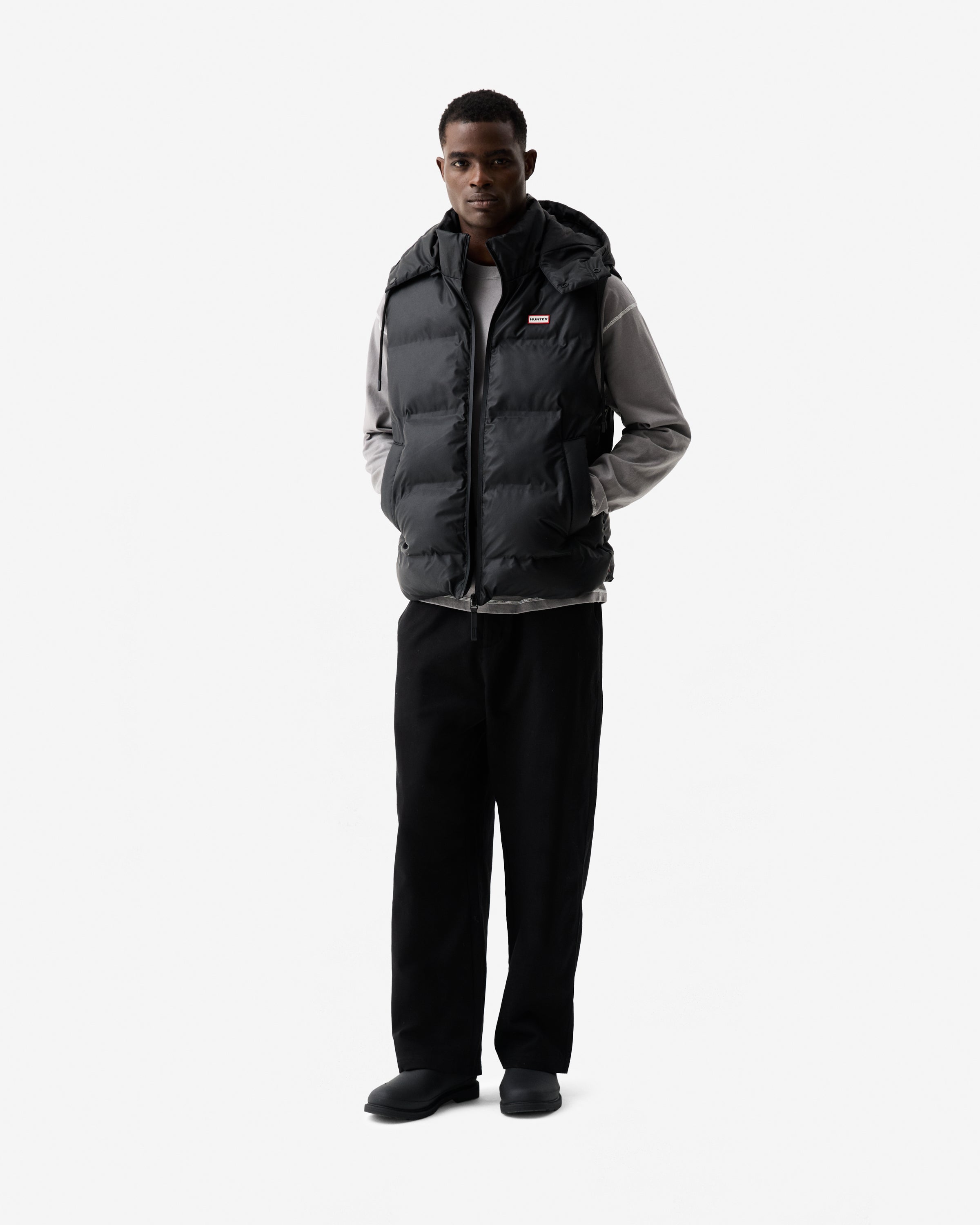 Men's Black Elements Alistar Sonic Welded Pu Puffer Gilet – Hunter