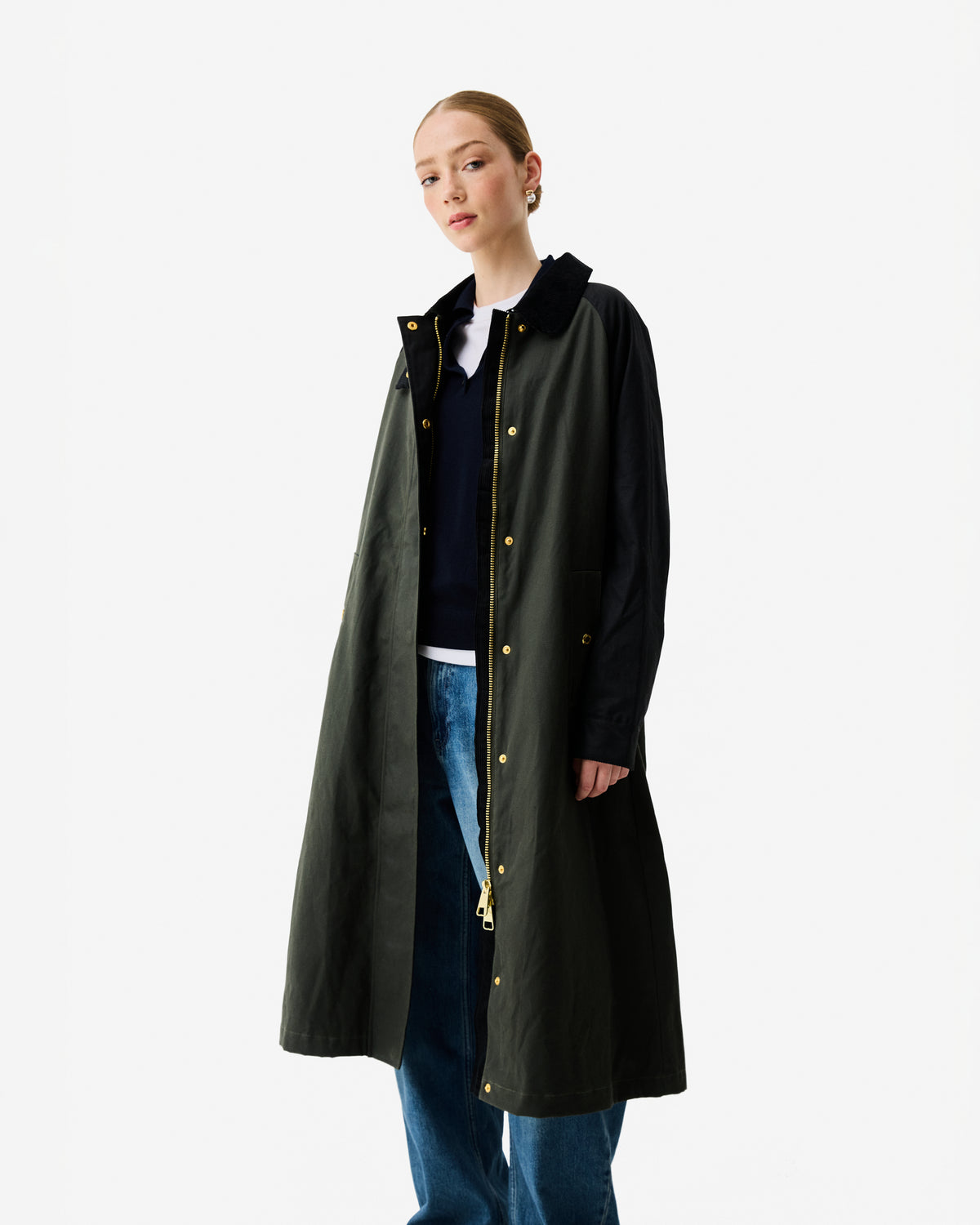 Kambaba Harrow Patch Block Long Waxed Jacket