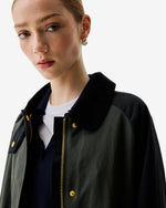 Harrow Patch Colour Block Long Waxed Jacket