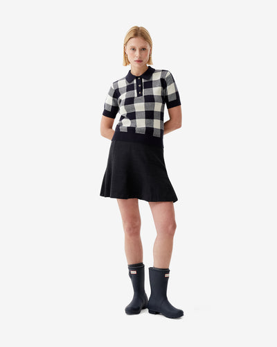 Women's Kindie Knit Gingham Polo Shirt