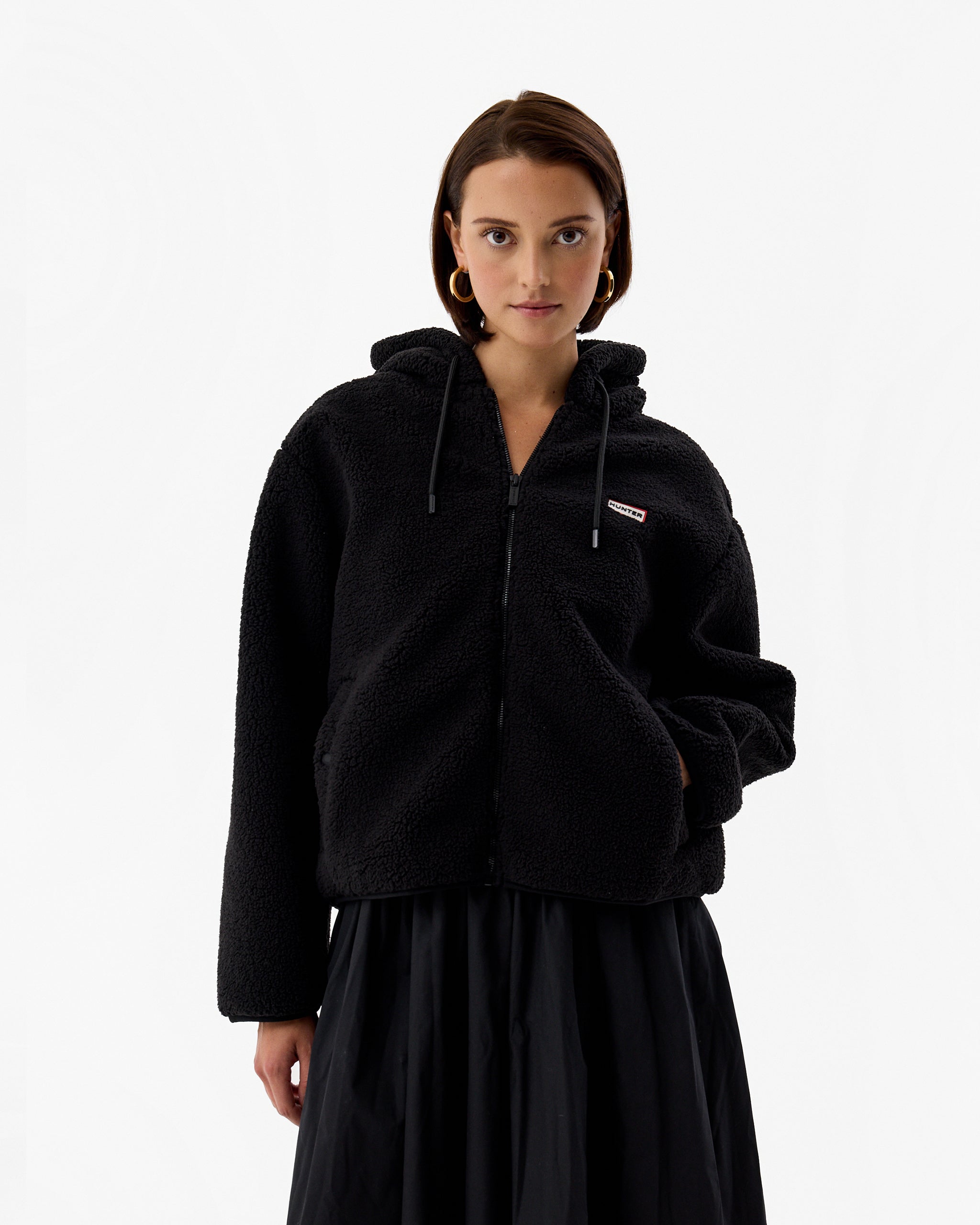 Borg fleece hoodie women's sale