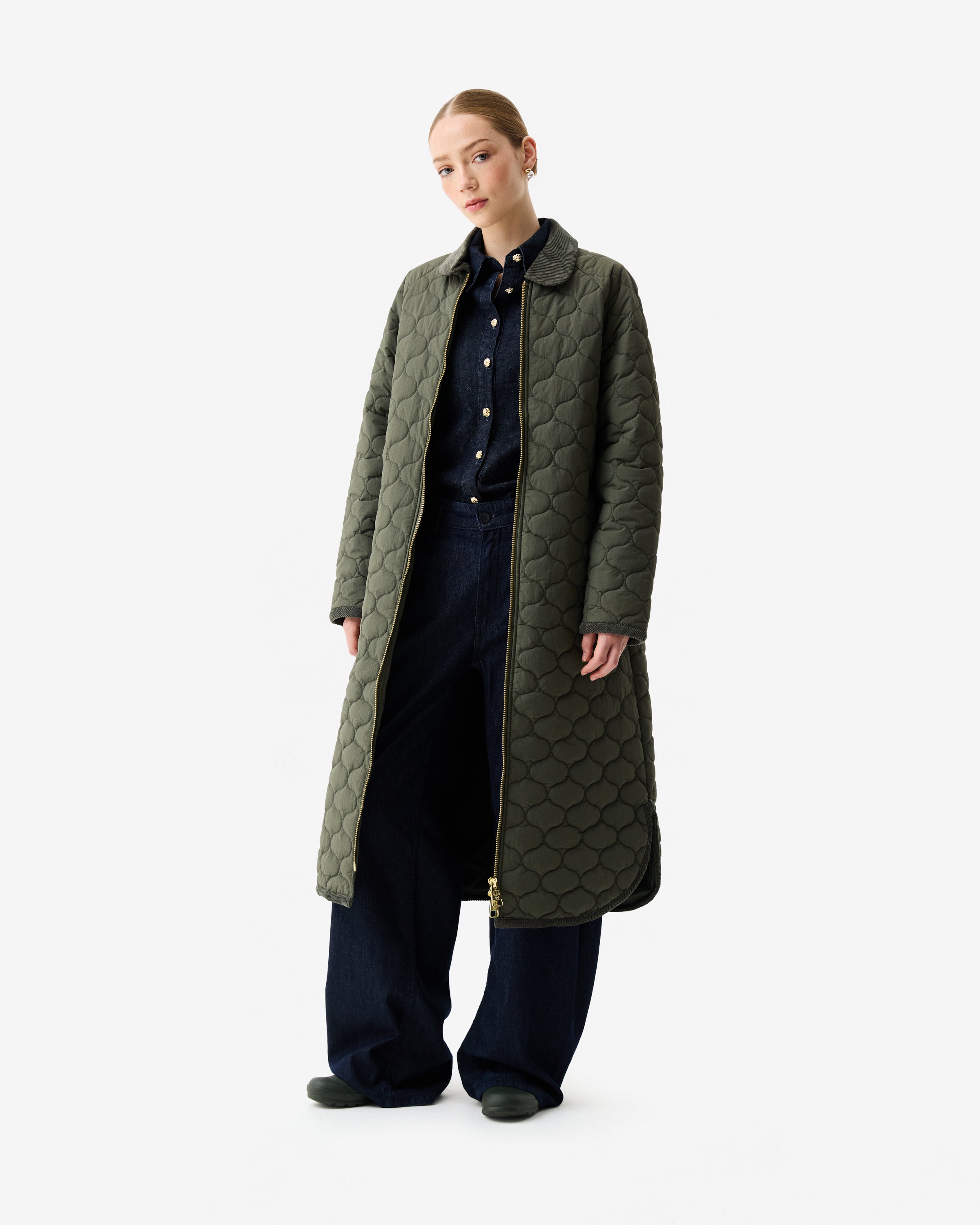 Women's Kambaba Green Fionn Long Quilted Coat – Hunter Boots UK