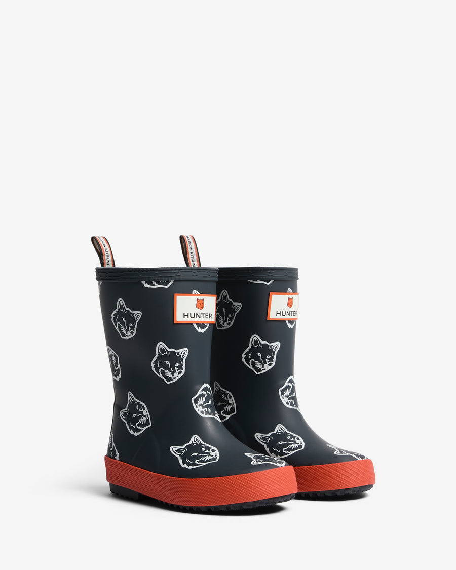 MAISON KITSUNÉ X HUNTER Fox Head Kids First Contrast Boots