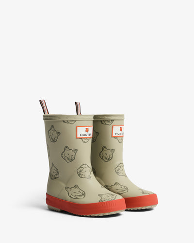 MAISON KITSUNÉ X HUNTER Fox Head Kids First Tonal Boots
