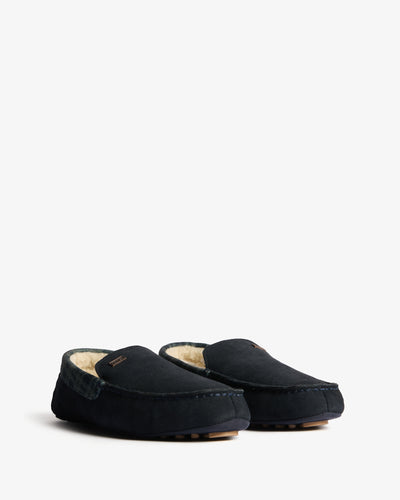 Men's Moccassin Slipper Tartan Collar