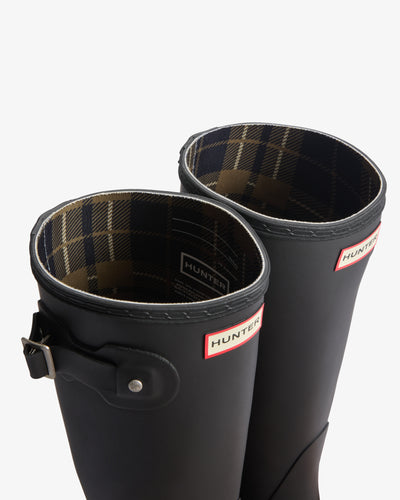 Women's Tartan Lining Tall Wellington Boots