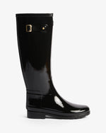 Women's Refined Slim Fit Gold Trim Tall Gloss Wellington Boot