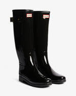 Women's Refined Slim Fit Gold Trim Tall Gloss Wellington Boot