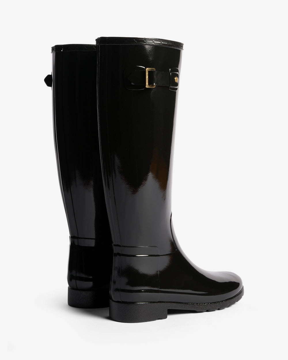 Women's Refined Slim Fit Gold Trim Tall Gloss Wellington Boot