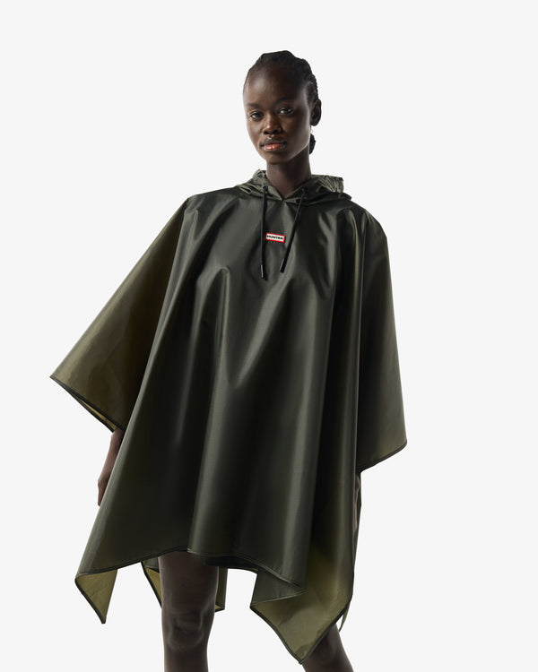Displays the kambaba green 'Hunter' branded Unisex Packable Poncho