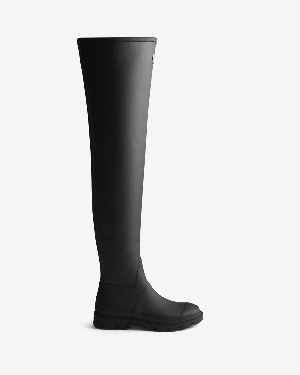 Displays the Black 'Hunter' branded Women's Downpour Wader Tall Wellington Boot