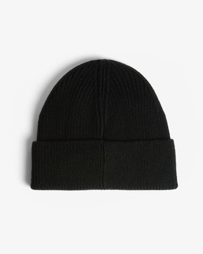 Black Acksley Ribbed Cuff Beanie