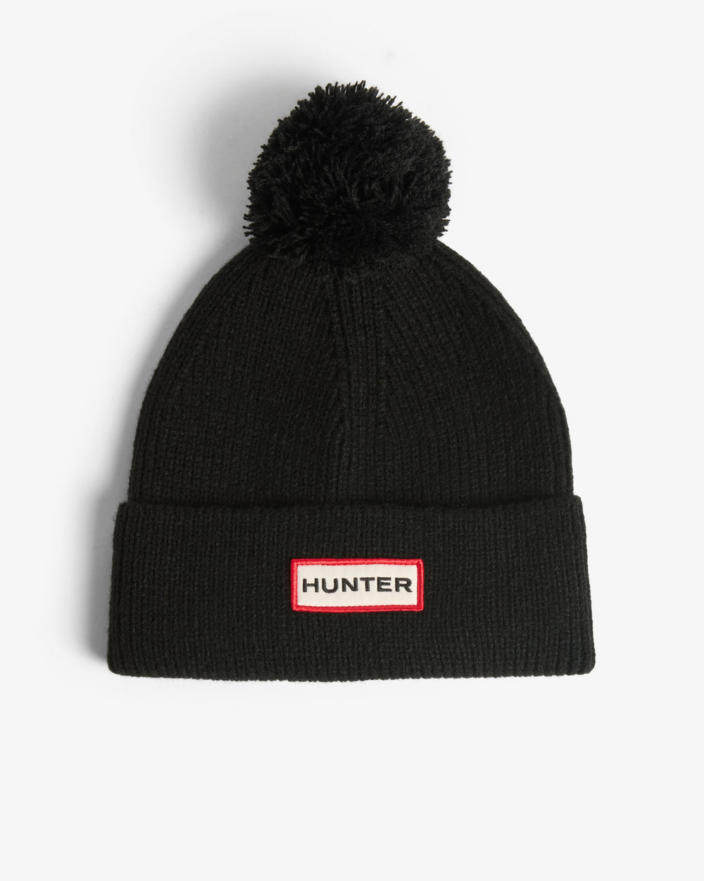 Unisex Black Ribbed Pom Beanie/Gloves Box Set