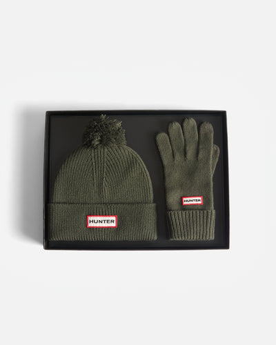 Anagach Ribbed Pom Beanie/Gloves Box Set