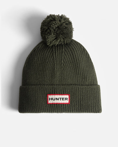 Unisex Kambaba Green Ribbed Pom Beanie/Gloves Box Set