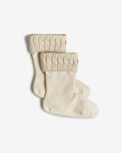 Recycled 6 Stitch Cable Cuff Short Boot Socks