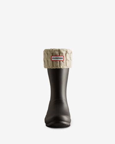Recycled 6 Stitch Cable Cuff Short Boot Socks