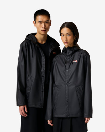 Unisex Black Downpour Izzy PU Hooded Jacket