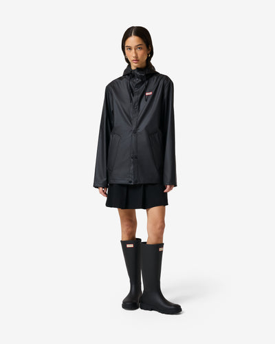 Unisex Black Downpour Izzy PU Hooded Jacket
