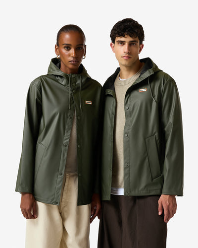 Unisex Kambaba Green Downpour Izzy PU Hooded Jacket