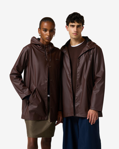 Unisex Chocolate Brown Downpour Andrea PU Rain Coat