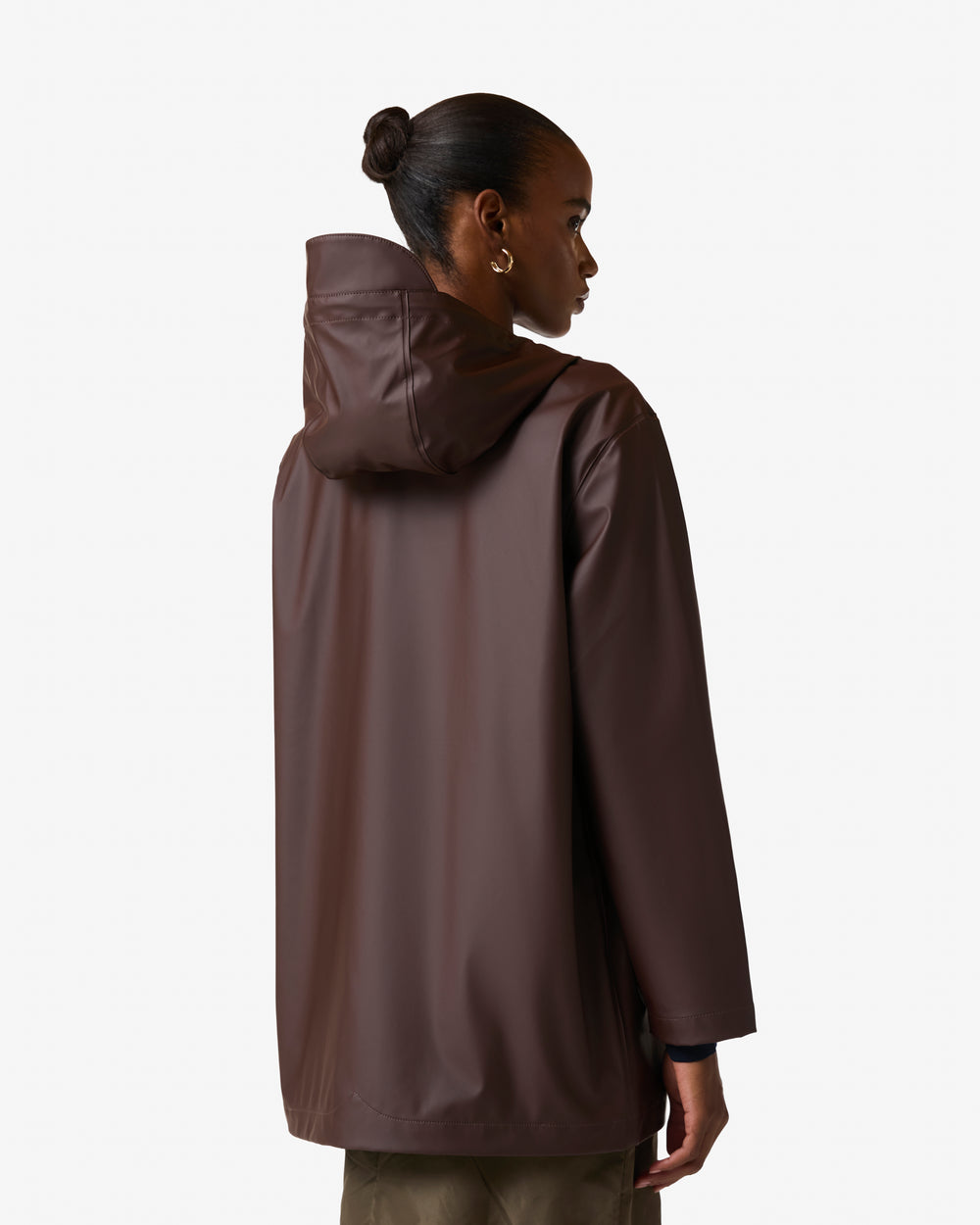 Unisex Chocolate Brown Downpour Andrea PU Rain Coat